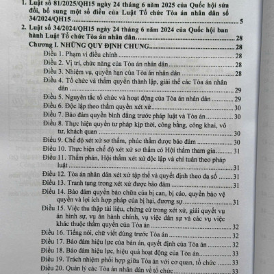 Sách Luật Tổ Chức Tòa Án Nhân Dân, Viện Kiểm Sát Nhân Dân sửa đổi, bổ sung năm 2025 (V2612T)