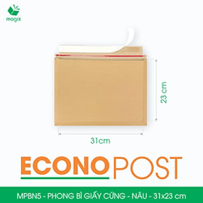 MPBN5 - 31x23 cm - Combo 100 phong bì giấy cứng đóng hàng màu nâu thay thế túi gói hàng