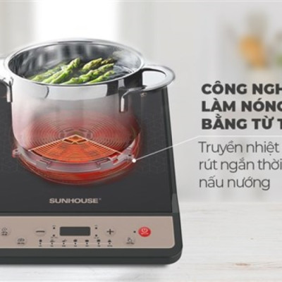 Bếp từ đơn cơ SUNHOUSE SHD6160 - Hàng chính hãng kèm nồi lẩu
