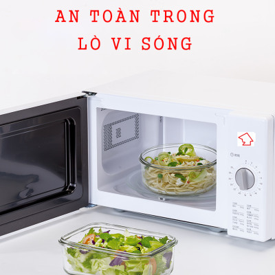 Bộ 3 hộp thủy tinh chịu nhiệt hình tròn dung tích 400ml COBACOOK- CCR43