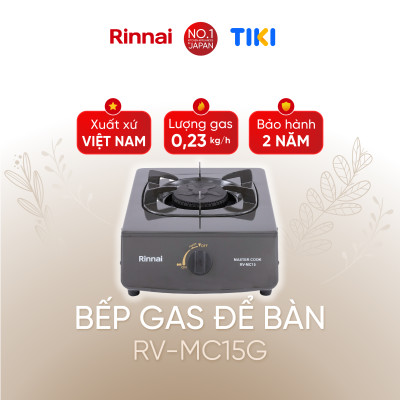 Bếp gas dương Rinnai RV-MC15G mặt bếp men và kiềng bếp men - Hàng chính hãng.