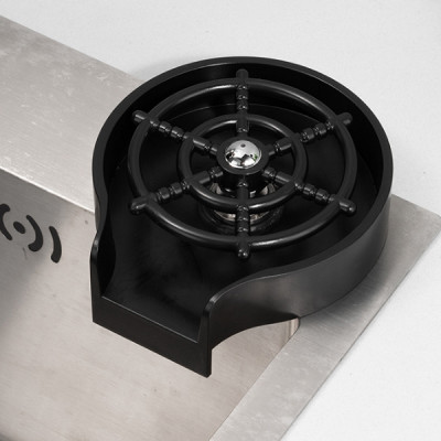 Bồn chậu rửa chén bát 1 hố lớn nano đen Valenza kèm vòi liền thác nước + vòi rút dây 3 chế độ, 2 khay phụ inox, thớt gỗ, bộ xả to-Hàng chính hãng