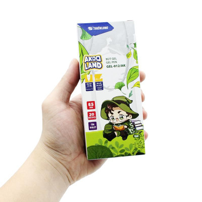 Hộp 20 Bút Gel 0.5 mm - Nhân Vật Akooland Tahi - Thiên Long Gel-012/AK - Mực Tím