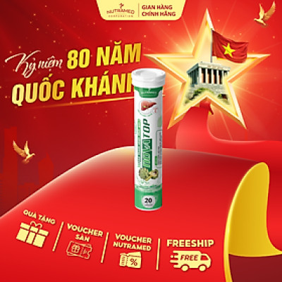 Viên sủi thanh nhiệt mát gan Novatop hỗ trợ thanh nhiệt, giảm nhiệt miệng, tiêu độc, mát gan (20 viên) - Nutramed