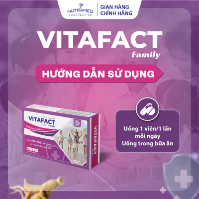 Viên uống Vitafact Family hỗ trợ tăng sức đề kháng, cải thiện suy nhược cho người vừa ốm dậy (30 viên) - Nutramed