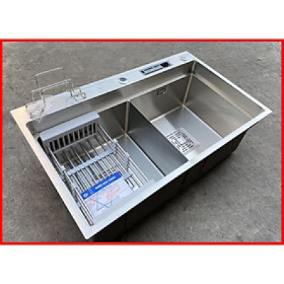 {CHÍNH HÃNG} Chậu rửa 2 hố cân phụ kiện đi kèm chât liệu Inox 304 cao cấp mã GC.DB8248 thương hiệu GERARI