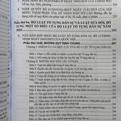 Sách Bộ Luật Dân Sự năm 2015, Bộ Luật Tố Tụng Dân Sự năm 2015 sửa đổi, bổ sung năm 2025 và Các Văn Bản Hướng Dẫn Thi Hành (V2596D)
