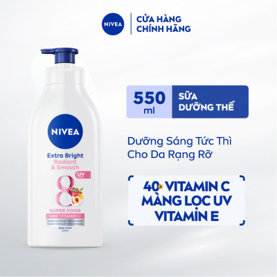 Sữa Dưỡng Thể NIVEA 8 Super Foods Dưỡng Sáng Da | Mịn Da (550 ml) - 98924