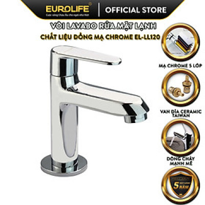 Vòi Lavabo lạnh chất liệu Đồng mạ Chrome Eurolife EL-LL120 (Trắng bạc)