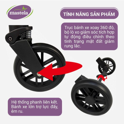 Xe đẩy gấp gọn cho bé Mastela HN-275 - Xe đẩy em bé sơ sinh cao cấp với tay kéo du lịch tiện lợi và khung aluminium siêu bền bảo hành 12 tháng