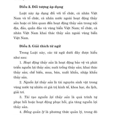 Luật thủy sản năm 2017 sửa đổi, bổ sung năm 2020, 2024 (bản in 2024)