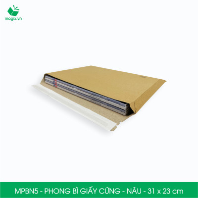 MPBN5 - 31x23 cm - Combo 100 phong bì giấy cứng đóng hàng màu nâu thay thế túi gói hàng
