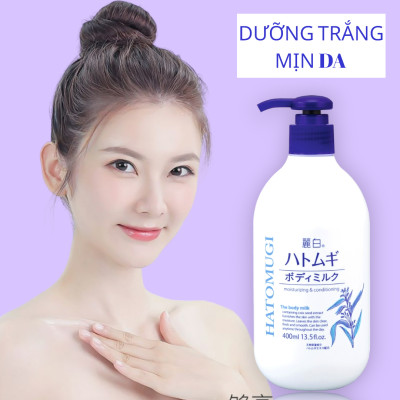 Dưỡng Thể Trắng Da Ban Đêm Reihaku Hatomugi Body Milk 29606 (Chai 400 mL)