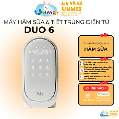 Máy hâm sữa tiệt trùng điện tử 2 bình - Duo 6 - Fatzbaby FB3090CY