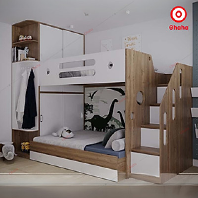 [ Miễn phí giao hàng và lắp đặt tại TP.HCM] Giường tầng thông minh Ohaha kết hợp tủ quần áo - GTTM043