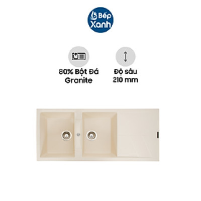 Chậu Rửa Chén Carysil JAC1 - 80% Bột Đá Granite Tự Nhiên - Hàng Chính Hãng
