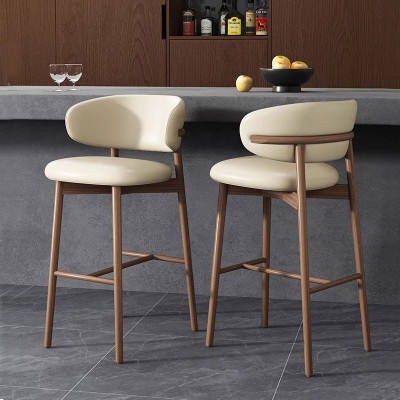 Ghế bar gỗ bọc nệm pvc CB LEO-75P Nội thất Capta Ghế quầy đảo bếp gỗ ash hiện đại cao 75cm nệm pvc cao cấp tại tp hcm