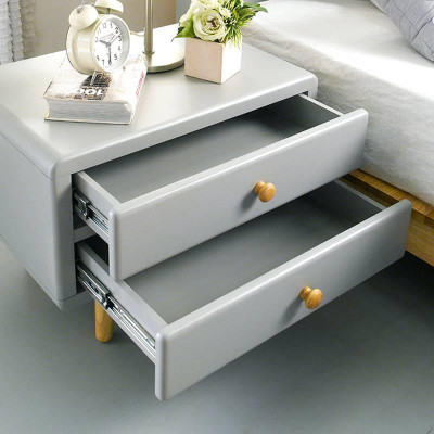 Tủ Đầu Giường 2 Ngăn Kéo Rora - BSK2RORG - Grey