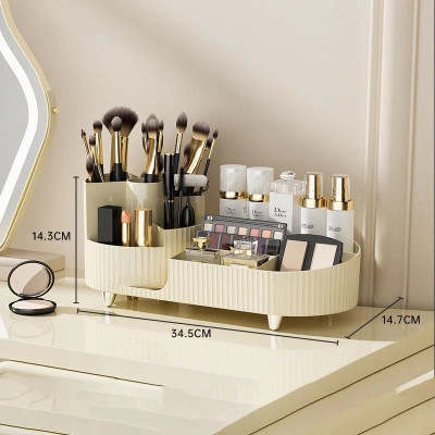 Kệ Đựng Mĩ Phẩm - Đồ Trang Điểm Để Bàn Xoay 360 Độ Sang Trọng, Hộp đựng mỹ phẩm, cọ trang điểm makeup 