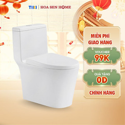 Bồn cầu một khối TUSLO LUXURY T011 chất liệu men cao cấp, nắp PP chống thấm - Hoa Sen Home - Hàng chính hãng - MIỄN PHÍ VẬN CHUYỂN