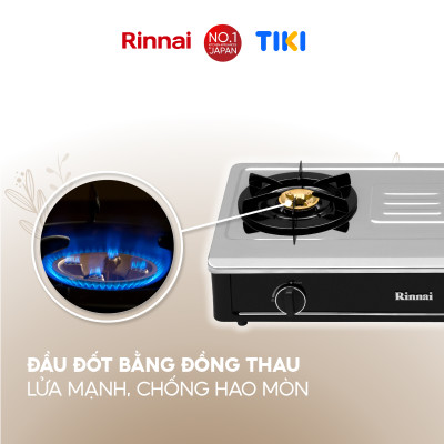 Bếp gas dương Rinnai RV-B274SB(S) mặt bếp inox và kiềng bếp men - Hàng chính hãng.