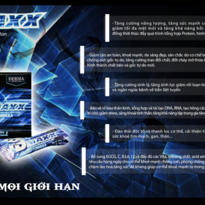 DMAXX thức uống bổ sung năng lượng có đường Damode hộp 30 gói màu xanh