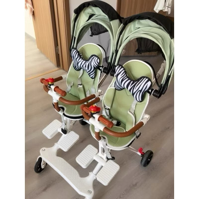 Xe đôi đẩy em bé đôi nhẹ có thể ngồi và nằm- gấp gọn khi đi du lịch ( sẵn hàng)