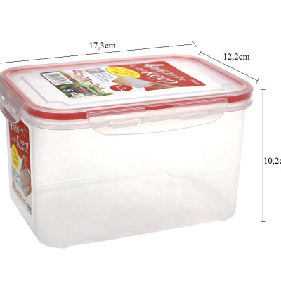 Combo 4 hộp nhựa chữ nhật bảo quản thực phẩm Inomata (Full size) - Có khóa nắp 4 chiều