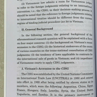 Applicability of jurisconsultorium on the CISG in the Vietnamese judiciary