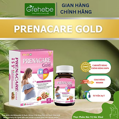 [TPBVSK] PRENACARE GOLD – Bổ Sung Vitamin Và Khoáng Chất Cho PNCT&CCB (Lọ 30 viên nang mềm) - hộp hồng