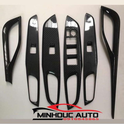 Ốp nội thất cacbon cho Toyota Vios 2019 - 7 chi tiết