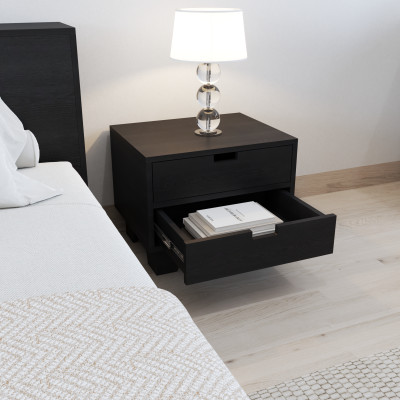 HAPPY FURNITURE , ALVA - Táp đầu giường 2 ngăn kéo , THK_226 , 50cm x 40cm x 40cm DxRxC