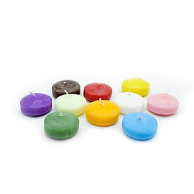 Combo 10 nến thơm nến nổi thả nước EDC4526 5.6 x 2.5 cm cháy 7 giờ (Đủ 10 màu)