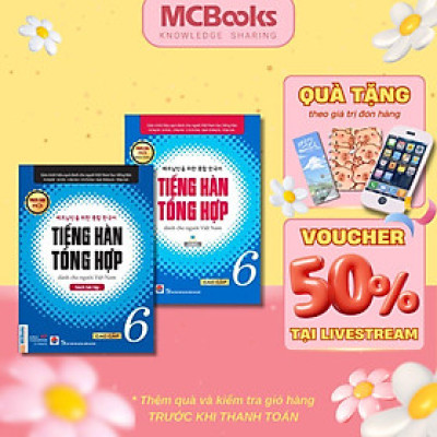 Sách - Tiếng Hàn Tổng Hợp Dành Cho Người Việt Nam - Cao Cấp 6 - Sách Bài Học + Bài Tập - Bản Màu - Combo 2 Cuốn - MCBooks