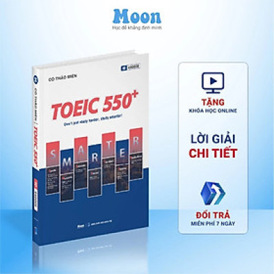 Sách Toeic 550+ Ôn thi toeic 2 kỹ năng reading & listening 2024 Moonbook