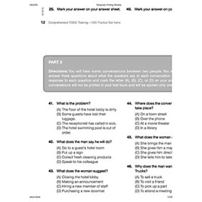 Comprehensive Toeic Training 1000 Practice Test Items (Vol 3) - Kèm CD