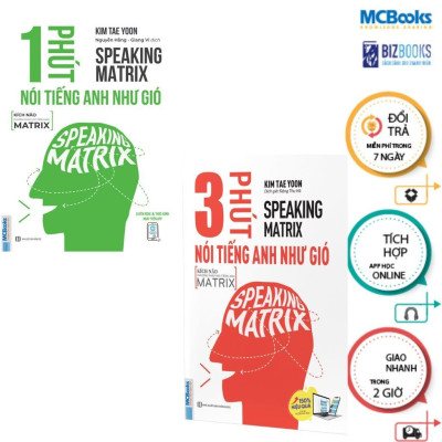 Sách - Speaking Matrix - 1 Phút Nói Tiếng Anh Như Gió + 3 Phút Nói Tiếng Anh Như Gió - Combo 2 Cuốn - MCBooks