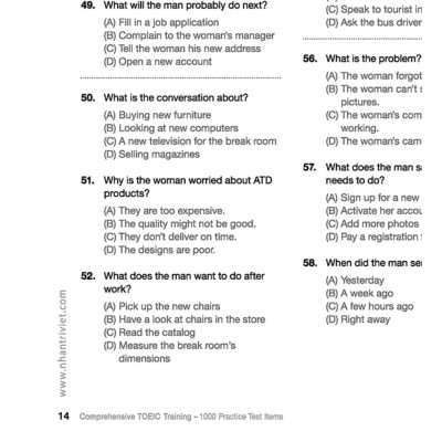 Comprehensive Toeic Training 1000 Practice Test Items (Vol 3) - Kèm CD