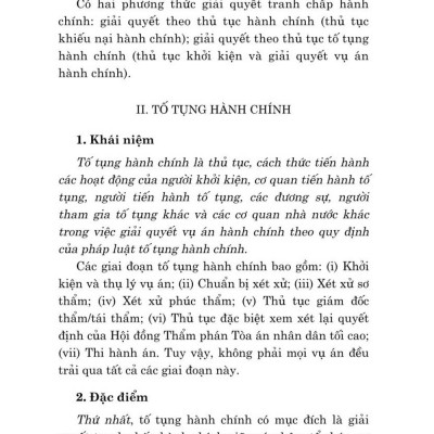 Hướng dẫn môn học Luật tố tụng hành chính - bản in 2024