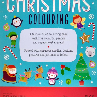 Eraser Pencil Toppers: Christmas Colouring