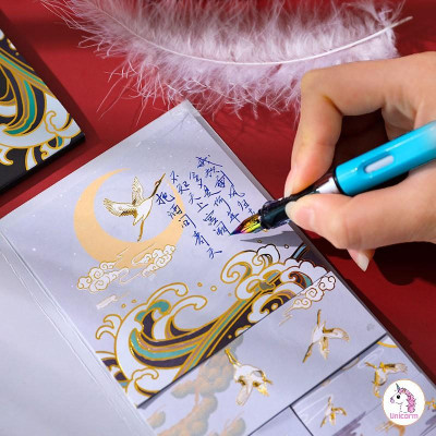 Giấy ghi chú hình chim hạc bay nghệ thuật - phong cách retro