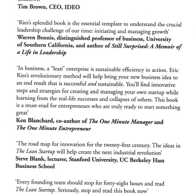 The Lean Startup : How Today 