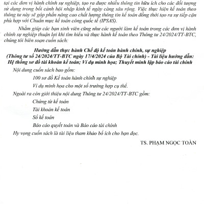 Chế Độ Kế Toán Hành Chính, Sự Nghiệp (theo Thông tư 24/2024/TT-BTC ngày 17/4/2024 của Bộ trưởng Bộ Tài chính)