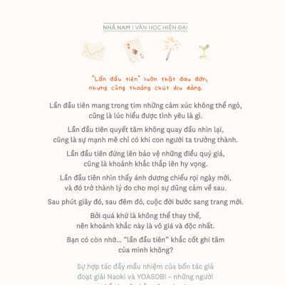 Sách - Lần đầu tiên (Shimamoto Rio) (Tsujimura Mizuki) (Miyabe Miyuki) (Mori Eto) (Nhã Nam Official)