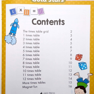 Gold Stars Magnetic Board And Magnets: Times Table
