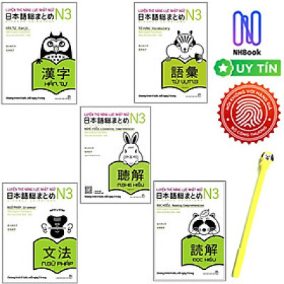 Combo Luyện Thi Năng Lực Nhật Ngữ N3 : Ngữ Pháp, Từ Vựng, Hán Tự, Đọc Hiểu, Nghe Hiểu Kèm File MP3 ( Tặng Kèm Viết )