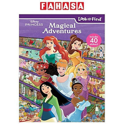 Sách ngoại văn: Look And Find Sticker Book Disney Princess Magical Adventures