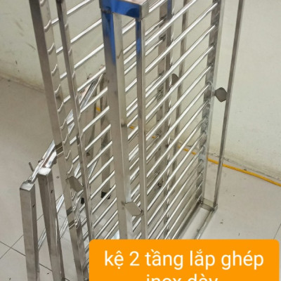 kệ để đồ nhà bếp inox 2 tầng kt c45 ,d104 ,sâu 40