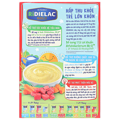 Bột ăn dặm Ridielac Gold bò rau củ hộp 200g (7 - 24 tháng)