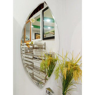 Gương soi Kibath hình chiếc lá KT 50x100 cm, KB-227